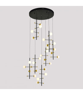 Lámpara colgante moderna Helmond Black, dorado