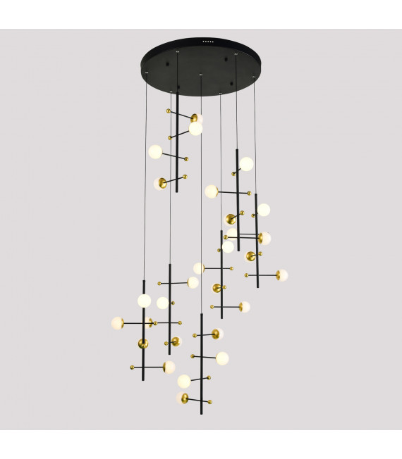 Lámpara colgante moderna Helmond Black, dorado
