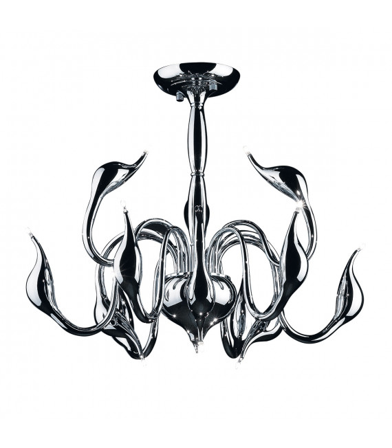 Moderne Pendelleuchte Swan Chrome