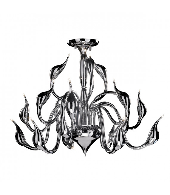 Moderne Pendelleuchte Swan Chrome