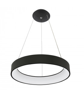 Modern suspension Chiara Noir in aluminum and acrylic