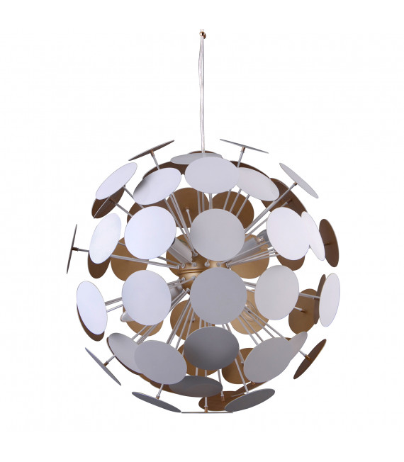Moderna lampada a sospensione Mailone White, oro