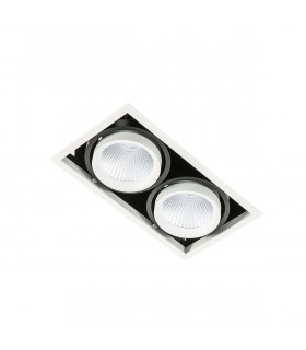 Technical and modern recessed ceiling light Vertico Double 4000K White black