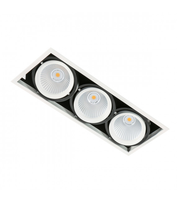 Technical and modern recessed ceiling light Vertico Triple 4000K White black