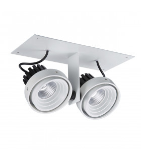 Technical and modern recessed ceiling light Patrizio Double 4000K White black