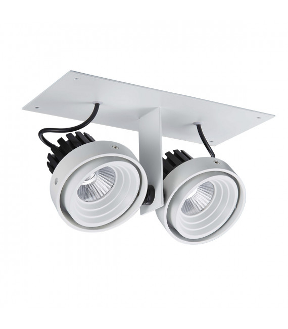 Technical and modern recessed ceiling light Patrizio Double 4000K White black