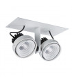 Technical and modern recessed ceiling light Patrizio Double 4000K White black