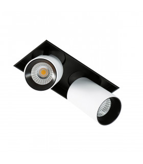 Plafonnier encastrable technique et moderne Novum Trimless Double 3000K Blanc noir
