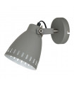 Industrial and retro wall lamp Franklin Sanded satin gray