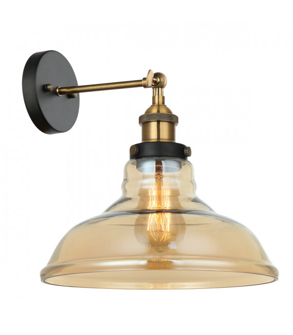 Hubert Industrie- und Retro-Wandleuchte schwarz, gold
