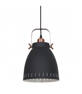 Industrial and retro pendant lamp Franklin Graphite sandblasted, red copper