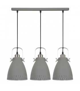 Lampada a sospensione industriale e retrò Franklin grigio satinato sabbia