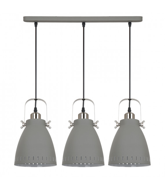 Lampada a sospensione industriale e retrò Franklin grigio satinato sabbia