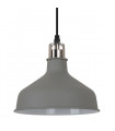 Industrial and retro pendant light Hooper Gray satin nickel