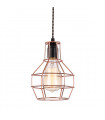 Suspension industrielle et rétro Perifo Noir, cuivre 1 ampoule