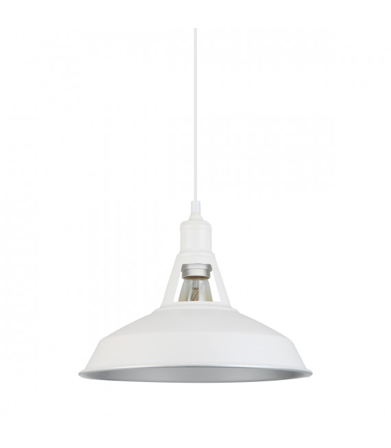 Lámpara colgante industrial y retro Freya blanco