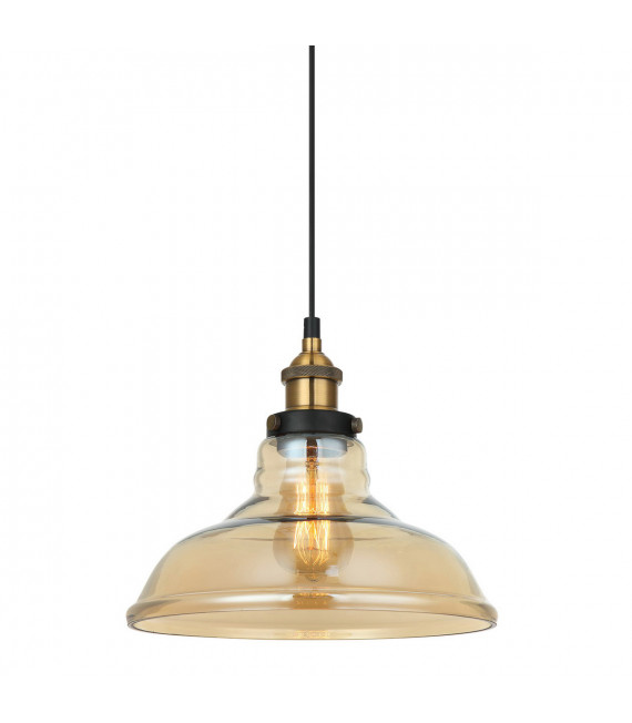 Lampada a sospensione industriale e retrò Hubert Nera, oro