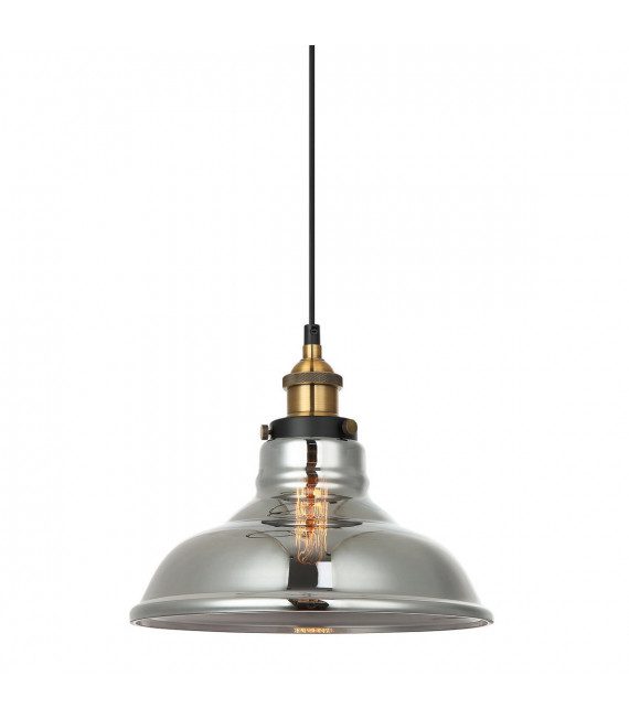 Lámpara colgante industrial y retro Hubert Negro, dorado