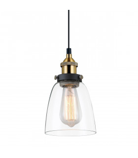 Lámpara colgante industrial y retro Francis Black, dorado