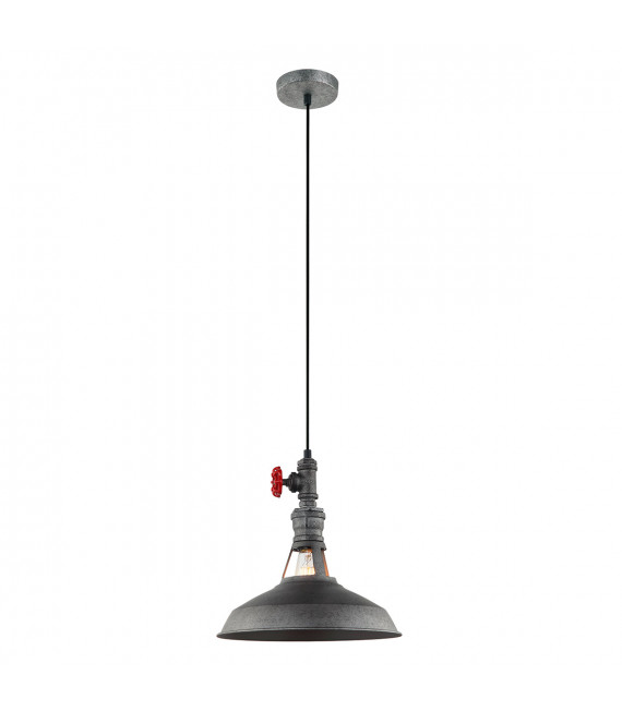 Lámpara colgante industrial y retro Garibaldo gris