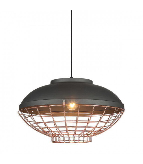 Industrie- und Retro-Pendelleuchte Muscheln Grau, Kupfer