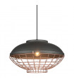 Industrial and retro pendant light Clams Grey, copper