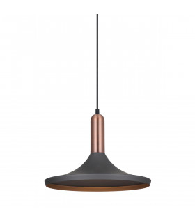 Lámpara colgante moderna Lusty Grey, cobre