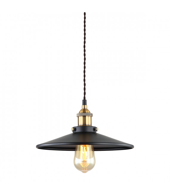 Industrial and retro pendant light Verda Black, gold 1 bulb