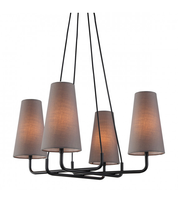 Lampada a sospensione moderna Primo Grigio-nera