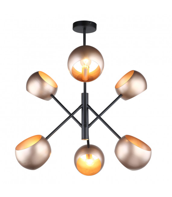 Moderne Pendelleuchte Cavazza Schwarz, Gold