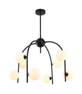 Modern pendant light Celine Noir, 8 bulbs