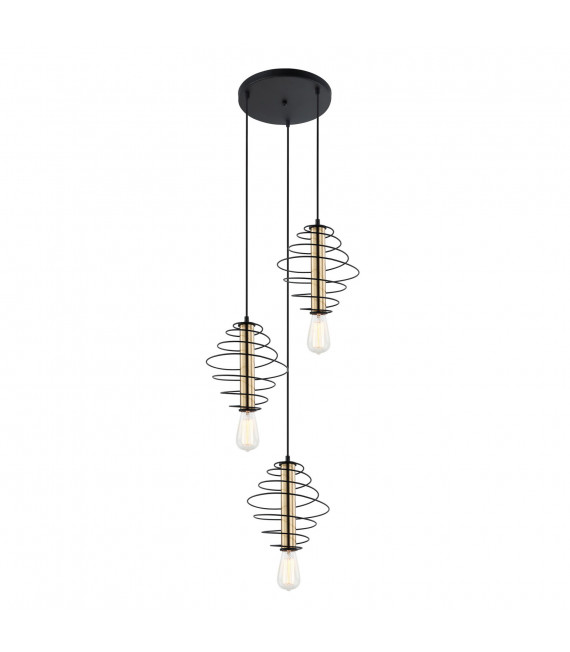 Suspension moderne Mirren Marron noir 3 ampoules