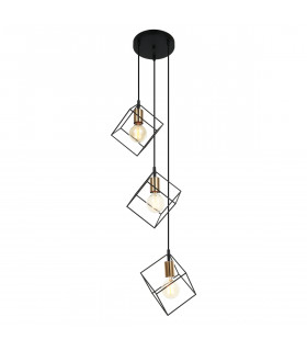 Moderna lampada a sospensione Morestel Nero, oro