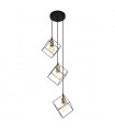 Modern suspension Morestel Black, gold 3 bulbs