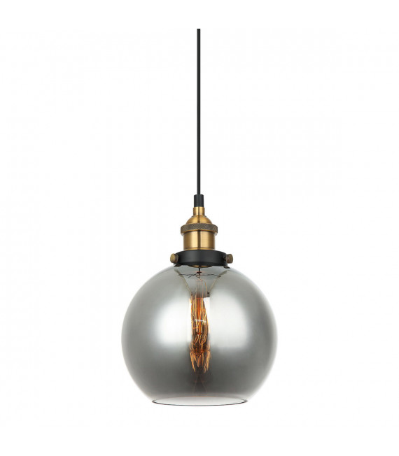 Industrie- und Retro-Pendelleuchte Cardena Schwarz, Gold