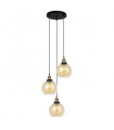 Industrial and retro suspension Cardena Black, gold and amber