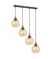 Industrial and retro pendant lamp Cardena Black, gold 4 bulbs