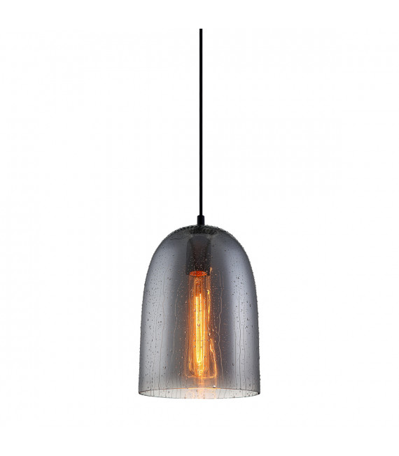 Modern pendant lamp Tabby Black in smoked glass
