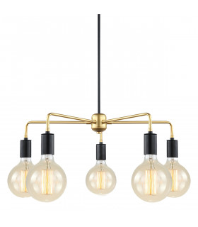 Moderne Pendelleuchte Malene Black, Gold