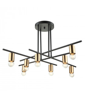 Lampada a sospensione industriale e retrò Normani Nero marrone
