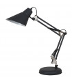 Lampe de bureau industrielle et rétro Jason Noir sablé, nickel satiné