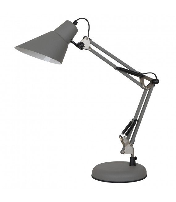 Lampe de bureau industrielle et rétro Jason Gris satiné sablé