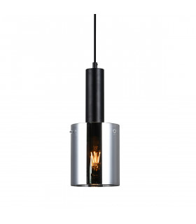 Design suspension Sardo Black and smoked glass