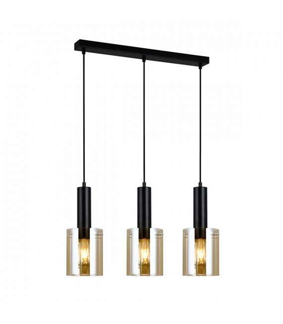 Suspension moderne Sardo Noir et ambre