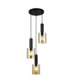 Modern pendant lamp Sardo Black in glass