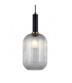 Pendant light Antiola Black, clear glass
