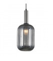Suspension moderne Antiola Nickel satiné, verre fumé