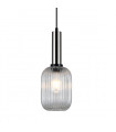 Suspension moderne Antiola Nickel satiné et verre transparent