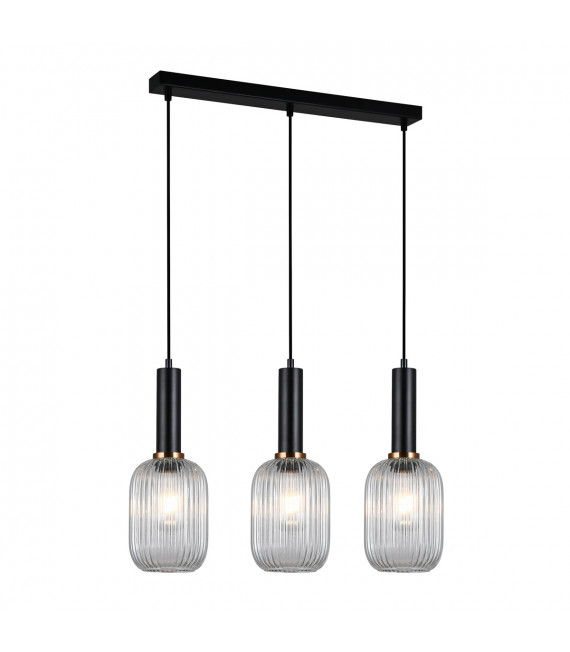 Suspension moderne Antiola Noir et transparent