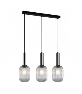 Modern Pendant Lamp Antiola Satin Nickel and Clear